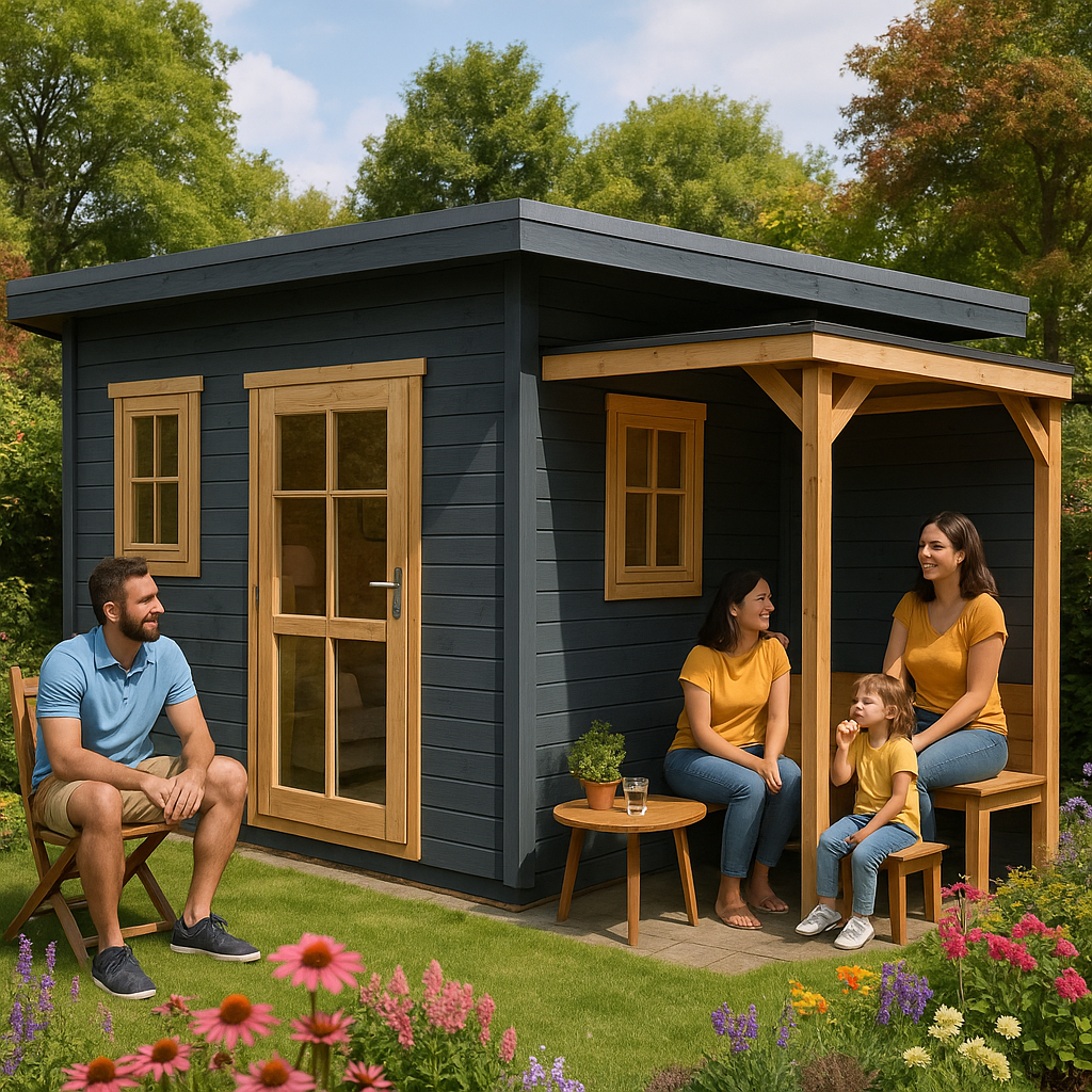 Fjordholz 5-Eck Gartenbungalow Modell Evelyn 2E