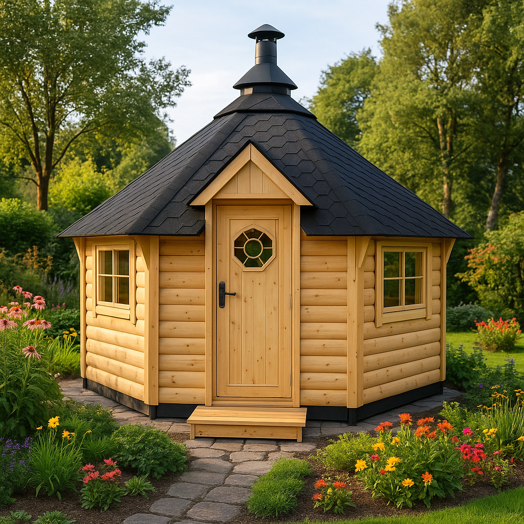 Fjordholz 8-Eck Grillkota Modell Lasse 12,0m² DeLu