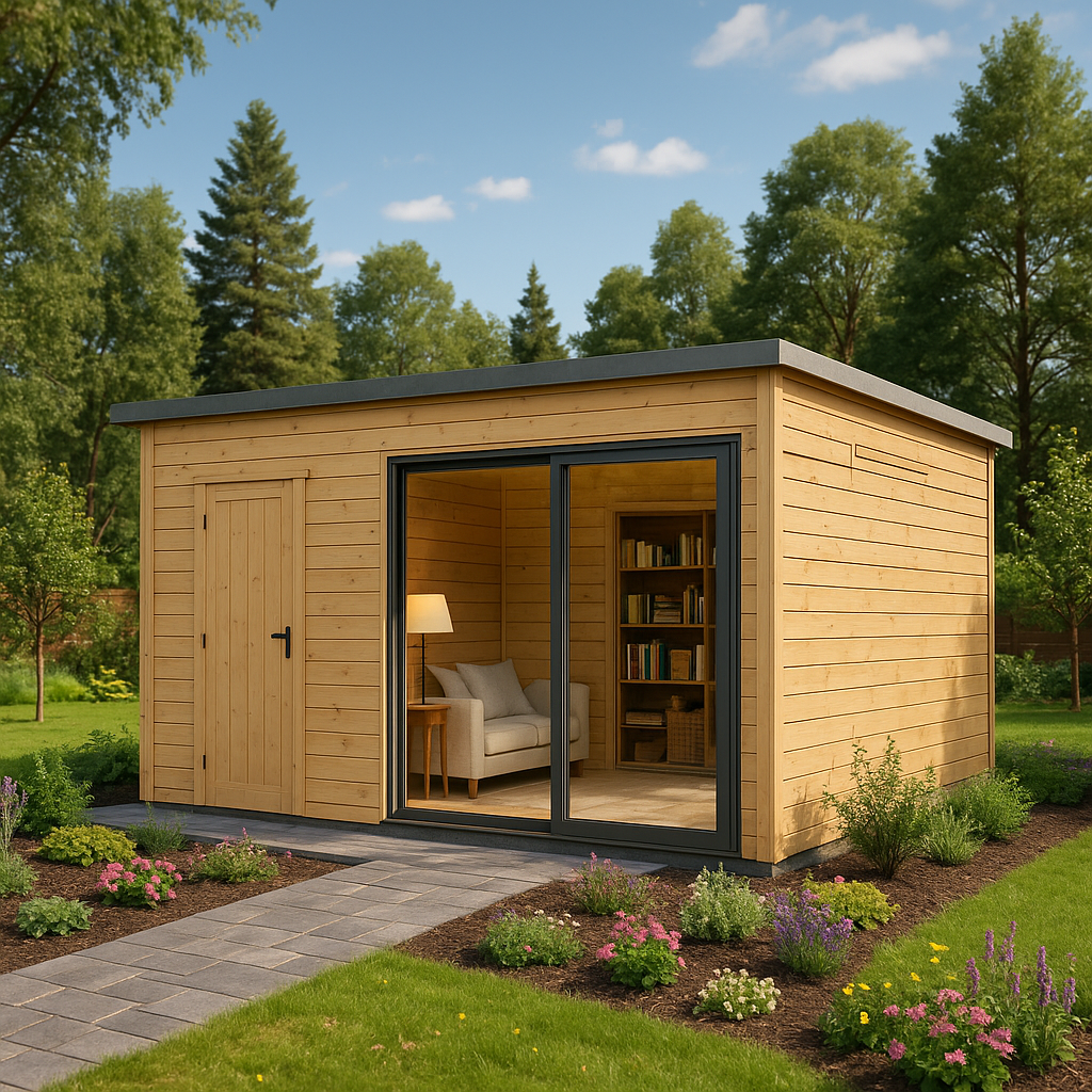 Fjordholz Gartenbungalow Modell Q-BIC Alu 44 H